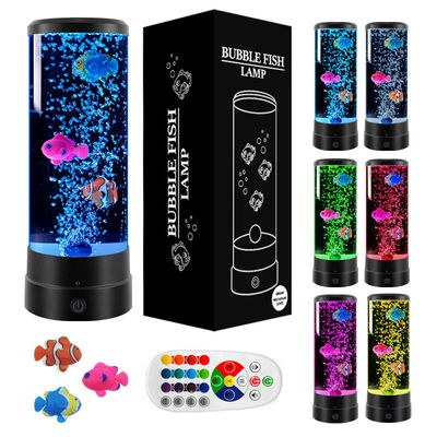 RoHs Usb LED 수달 램프 12 인치 실린더형 거품 생선 램프 7 색상